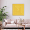 Amplifications, Ochre & Cream - abstract dot painting by Dimitri Likissas on interior wall