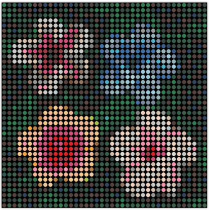 Hibiscus Flowers - dot paintings by Dimitri Likissas