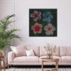 Hibiscus Flowers - dot paintings by Dimitri Likissas on interior wall