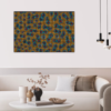 We are all linked - abstract dot painting by Dimitri Likissas on interior wall